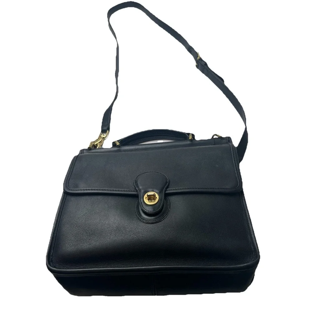 Vintage Black Coach Willis Bag 9927 Crossbody & Top Handle Purse Loose Stitching